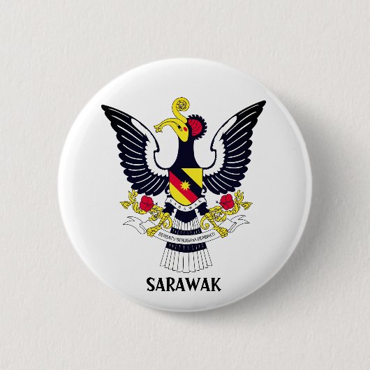 Sarawak Wapenmunt - MALAYSIA Ronde Button 5,7 Cm (Voorkant)