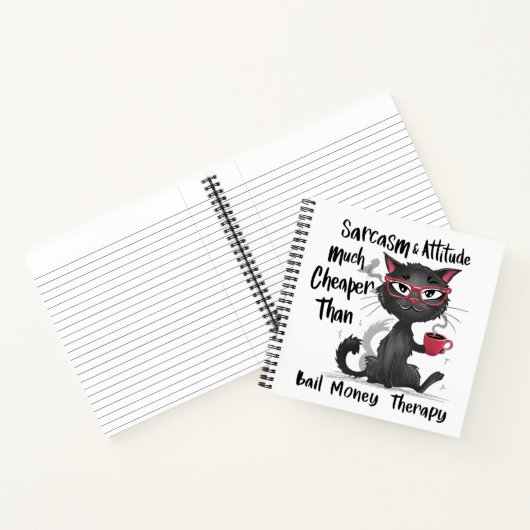 Sarcasm & Attitude Funny Cat Lover Gift  Notitieboek (Binnen)
