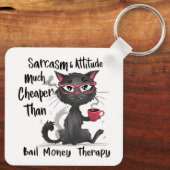 Sarcasm & Attitude Funny Cat Lover Gift  Sleutelhanger (Achterkant)