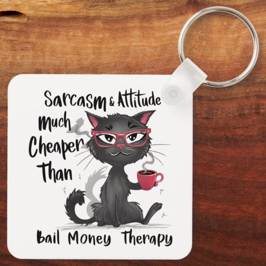Sarcasm & Attitude Funny Cat Lover Gift  Sleutelhanger (Achterkant)