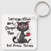 Sarcasm & Attitude Funny Cat Lover Gift Sleutelhanger (Achterkant)
