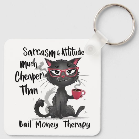 Sarcasm & Attitude Funny Cat Lover Gift  Sleutelhanger (Achterkant)