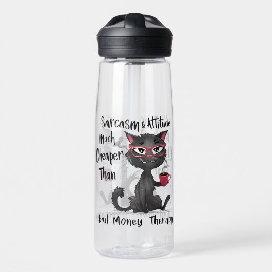 Sarcasm & Attitude Funny Cat Lover Gift Waterfles (Voorkant)