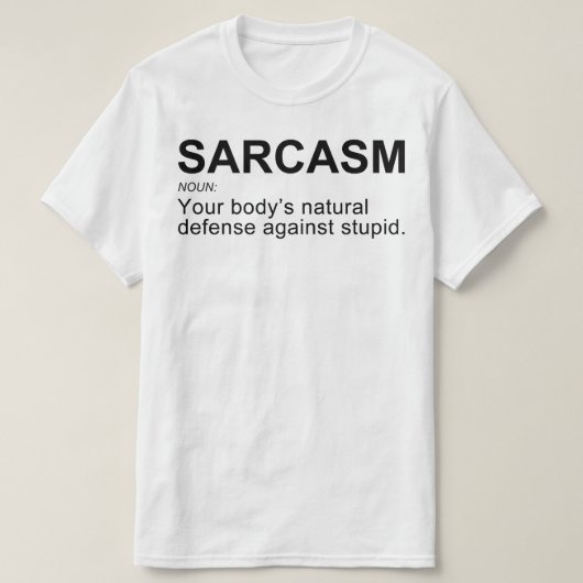 Sarcasm Body's Natural Defence Sarcastic Mannen Fu T-shirt (Design voorkant)