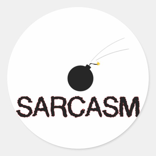 Sarcasm Bombed Ronde Sticker (Voorkant)