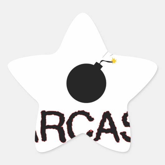 Sarcasm Bombed Ster Sticker (Voorkant)