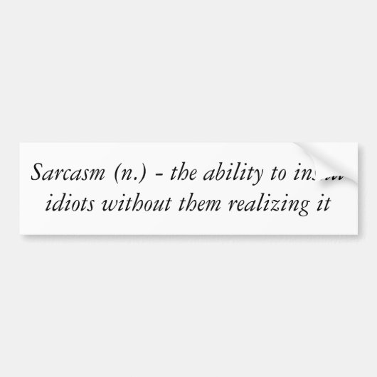 Sarcasm-definitie Bumpersticker (Voorkant)