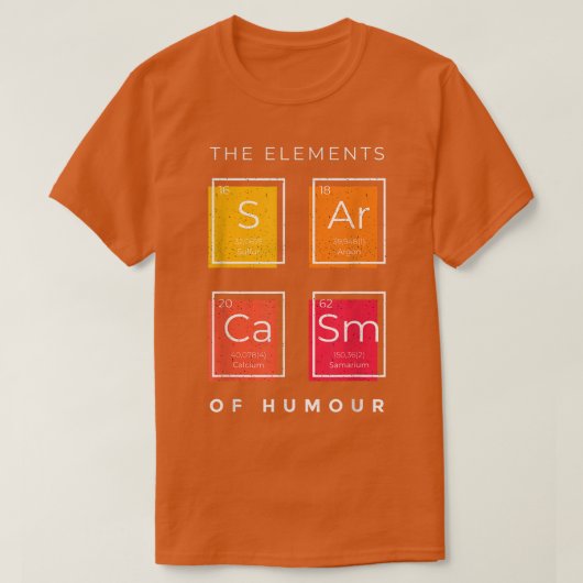 Sarcasm Elements of Humor Periodic Table Science T-shirt (Design voorkant)