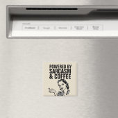 SARCASM EN COFFEE RETRO HOUSEWIFE MAGNETS MAGNEET (Insitu (Vaatwasser))