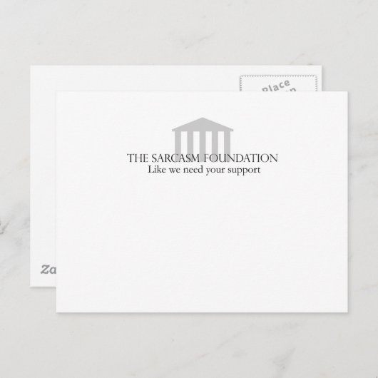 Sarcasm Foundation Briefkaart (Voorkant / Achterkant)