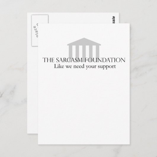 Sarcasm Foundation Briefkaart (Voorkant / Achterkant)