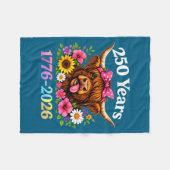 Sarcasm Highland Cow Happy New 250 Years American  Fleece Deken (Voorkant (Horizontaal))