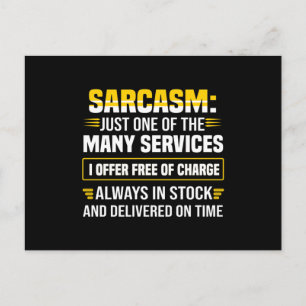 Sarcasm is maar een van de vele services briefkaart