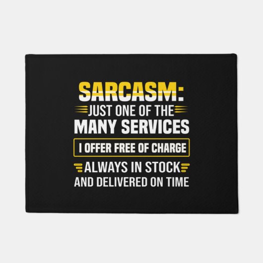 Sarcasm is maar een van de vele services deurmat (Voorkant)