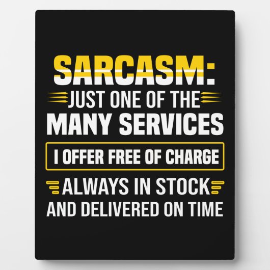 Sarcasm is maar een van de vele services fotoplaat (Voorkant)