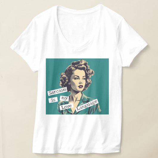 Sarcasm is mijn 'Love Language Retro Woman' T-Shir T-shirt (Laagn)