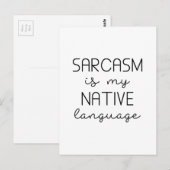 Sarcasm is mijn moedertaal briefkaart (Voorkant / Achterkant)