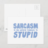 Sarcasm is mijn natuurlijke reactie op dom briefkaart (Voorkant / Achterkant)