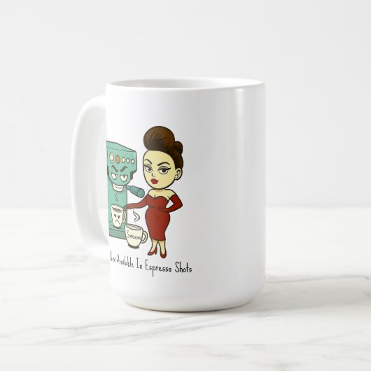 Sarcasm: Now Available In Espresso Shots Mug Koffiemok (Voorkant links)