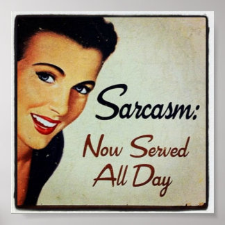 Sarcasm; nu de hele dag in dienst poster