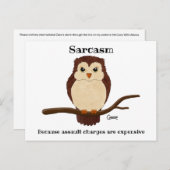 Sarcasm Owl - Briefkaart (Voorkant / Achterkant)