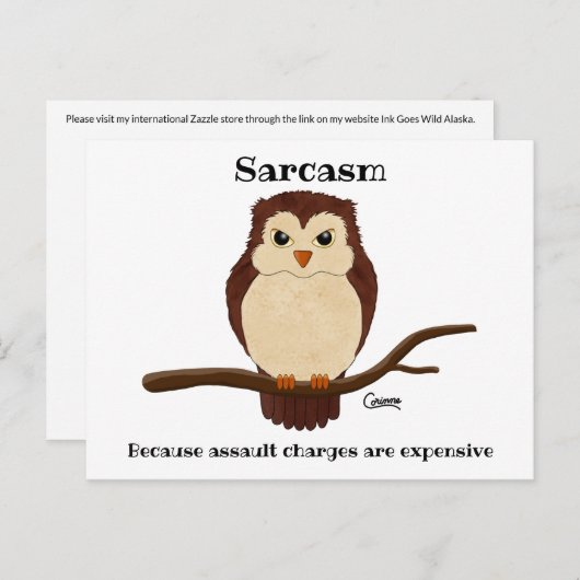 Sarcasm Owl - Briefkaart (Voorkant / Achterkant)
