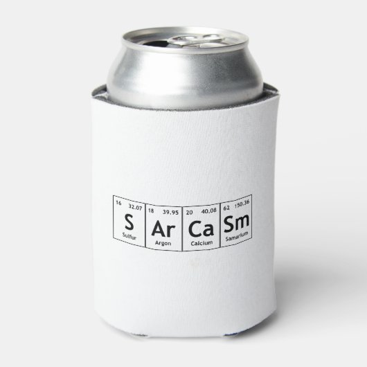 SArCaSm Periodic Table Elements Word Chemistry Blikjeskoeler (Blikje Voorkant)