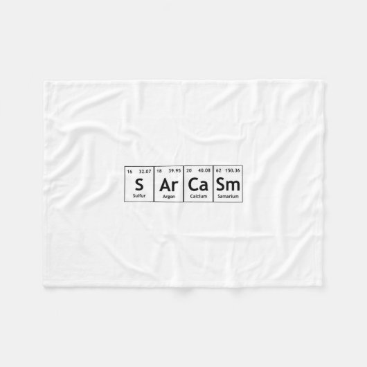 SArCaSm Periodic Table Elements Word Chemistry Fleece Deken (Voorkant (Horizontaal))