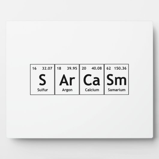SArCaSm Periodic Table Elements Word Chemistry Fotoplaat (Voorkant)