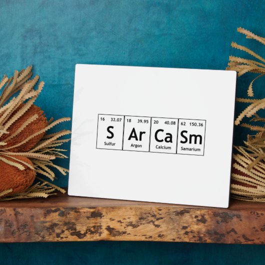 SArCaSm Periodic Table Elements Word Chemistry Fotoplaat (Zijkant)
