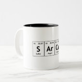 SArCaSm Periodic Table Elements Word Chemistry Tweekleurige Koffiemok (Voorkant links)