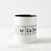 SArCaSm Periodic Table Elements Word Chemistry Tweekleurige Koffiemok (Center)