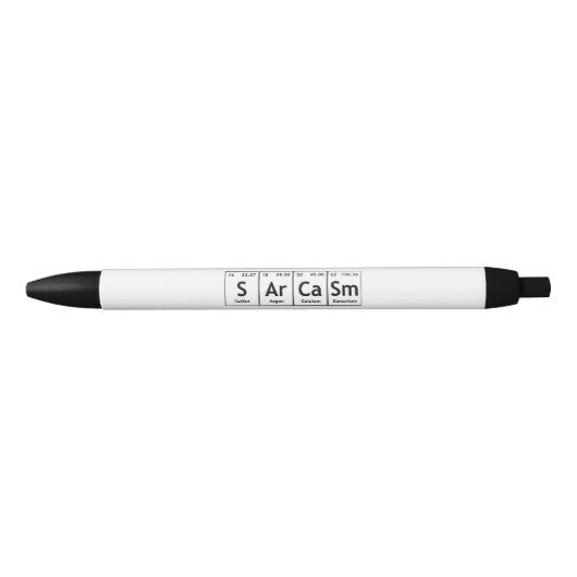 SArCaSm Periodic Table Elements Word Chemistry Zwarte Inkt Pen (Voorkant)