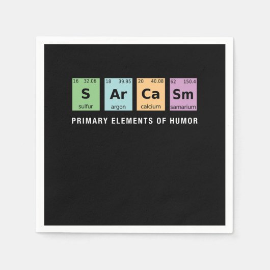 Sarcasm Periodic Table Funny Quote And Saying Gift Servet (Voorkant)