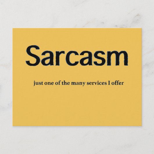 Sarcasm Services Briefkaart (Voorkant)