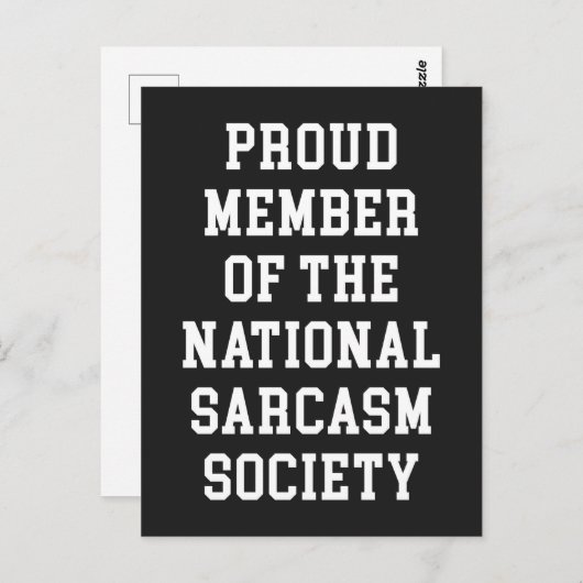 Sarcasm Society Funny Quote Briefkaart (Voorkant / Achterkant)