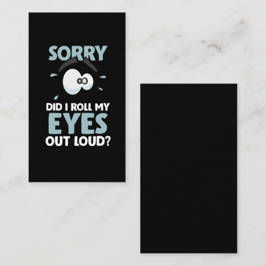 Sarcasm Sorry dat ik mijn ogen uitwissel luid Sarc Visitekaartje (Voorkant / Achterkant)