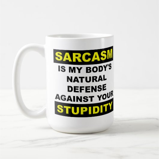 Sarcasm Stupidity Defence Funny Mug Koffiemok (Links)