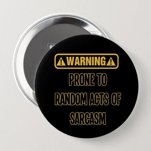 Sarcasm Warning Humor Button (Voorkant /achterkant)