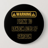 Sarcasm Warning Humor Button (Voorkant)