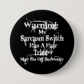 Sarcasm Warning Humor Ronde Button 7,6 Cm (Voorkant)