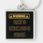Sarcasm Warning Humor Sleutelhanger (Voorkant)