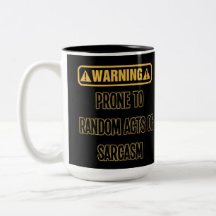Sarcasm Warning Humor Tweekleurige Koffiemok