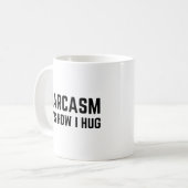 Sarcasm Zo knuffel ik. Koffiemok (Voorkant links)