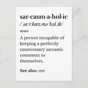 Sarcasmaholic – Grappig Sarcasme Woordenboek Briefkaart