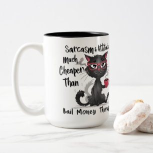 Sarcasme & Attitude Grappig Cateigenaar Geschenk Tweekleurige Koffiemok