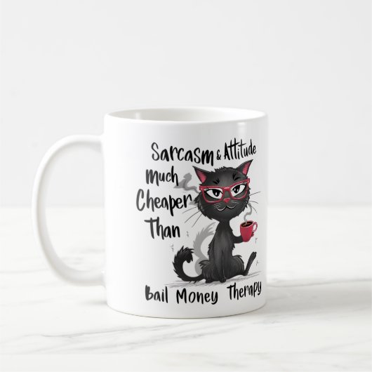 Sarcasme & Attitude Grappig Geschenk voor Kattenli Koffiemok (Links)