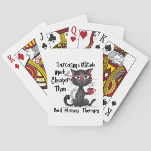Sarcasme & Attitude Grappig Geschenk voor Kattenli Pokerkaarten
