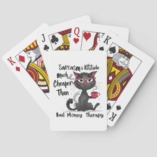 Sarcasme & Attitude Grappig Geschenk voor Kattenli Pokerkaarten (Achterkant)