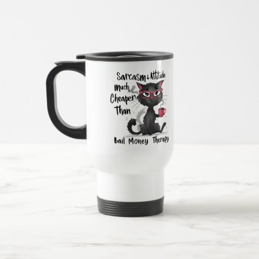 Sarcasme & Attitude Grappig Geschenk voor Kattenli Reisbeker (Links)